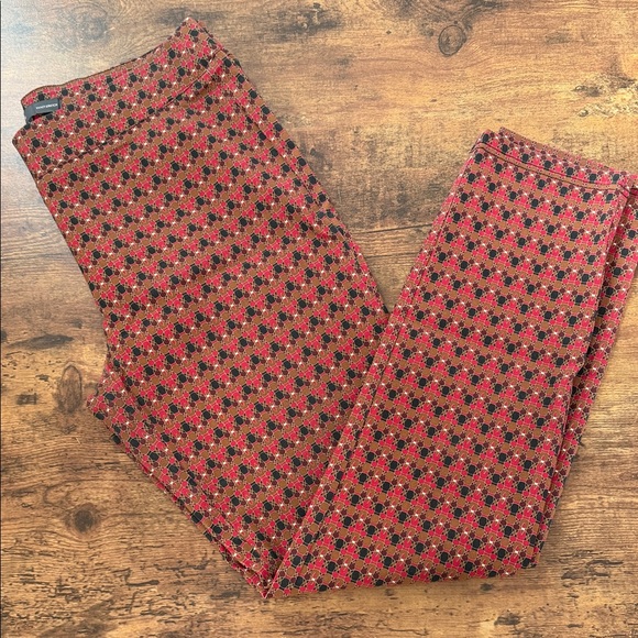 The Limited Pants - The Limited Women's Red and Black Geometric Cropped Pants